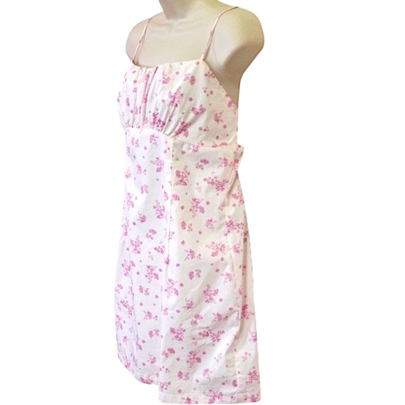 COTTON CANDY LA White/Pink Multi-Color Floral Sleeveless Mini Dress,Large - Picture 4 of 16